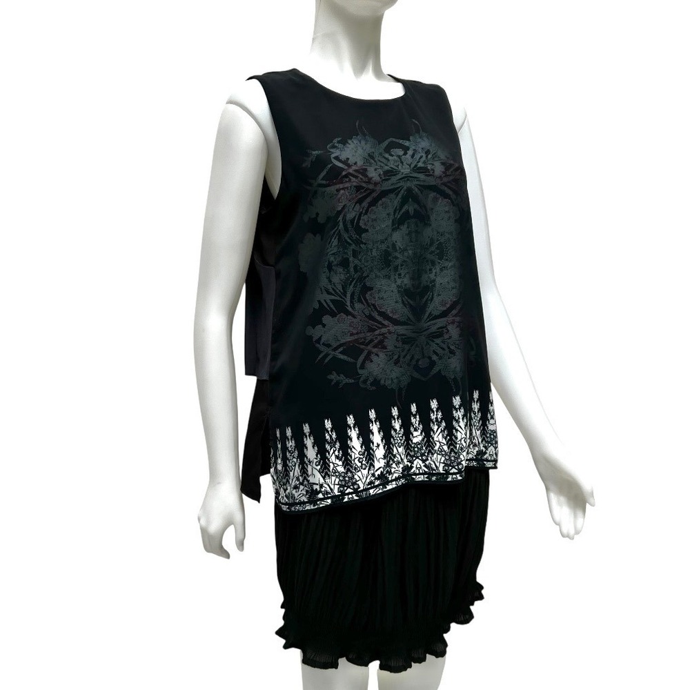 Kenneth Cole NY Black Layered Chiffon Top Small Office Siren Dark Fairy Capsule - Picture 12 of 17